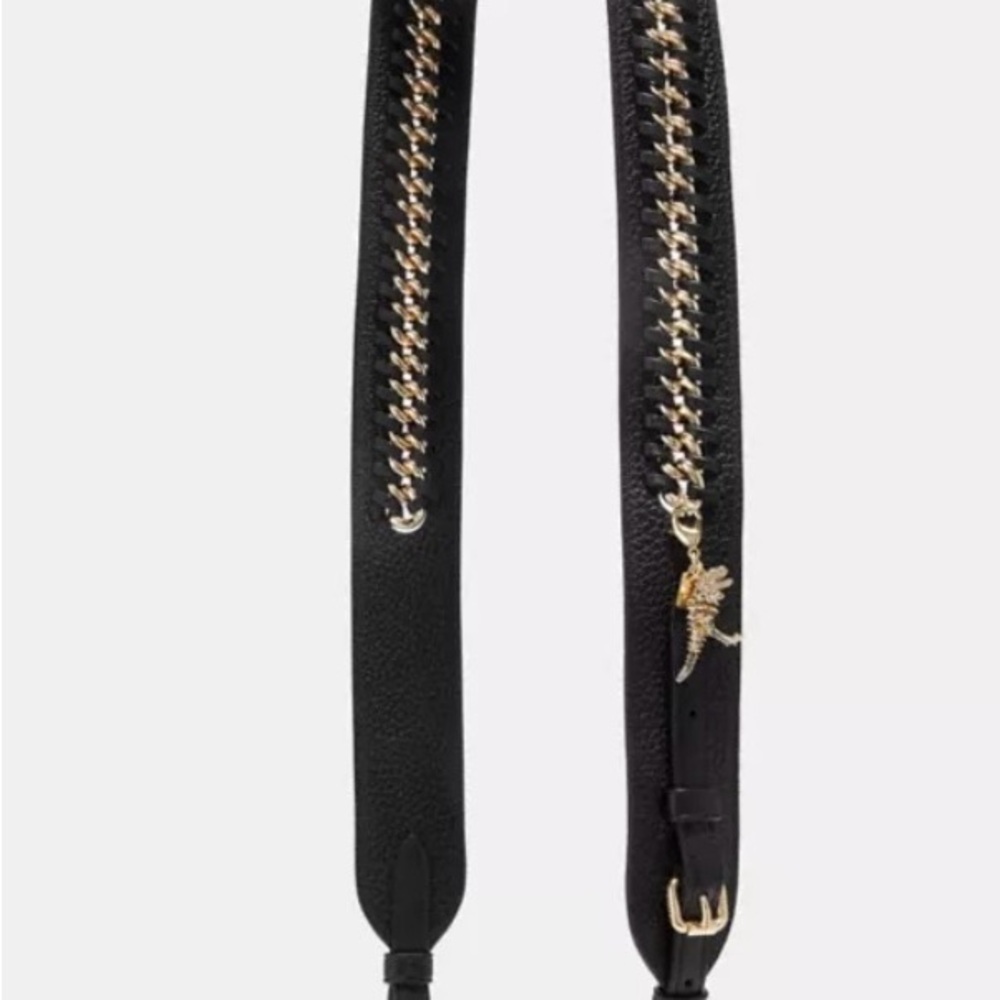 Coach Black Leather Chain Strap